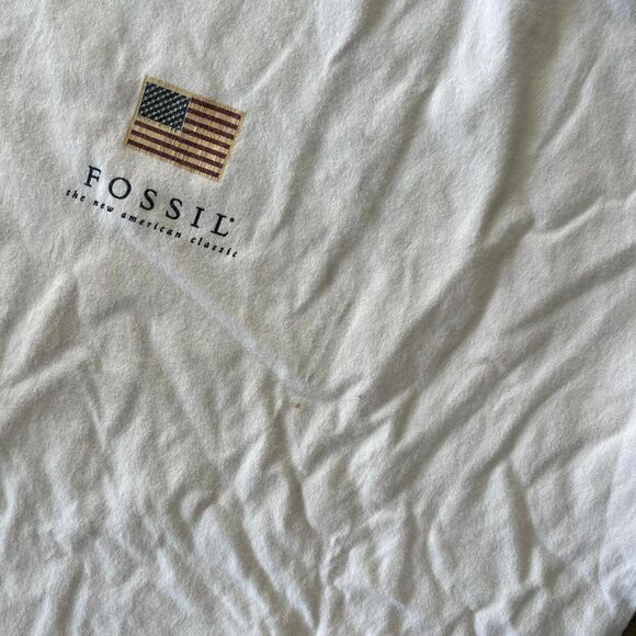 1990s Fossil Y2k Tee Mens size M American Flag - Picture 3 of 3